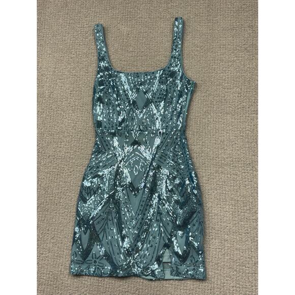 Lulus Dresses & Skirts - Lulus Light Blue Sequined Sleeveless Formal Dress Size S #68379